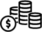 Icon of dollar and money increment