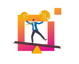 Balanced Portfolio Bitcoins and dollars currencies